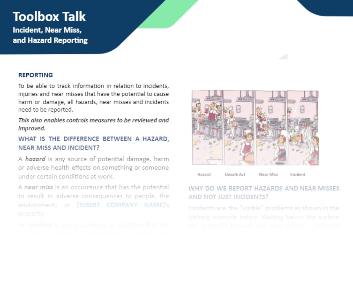 Incident, Near Miss and Hazard Reporting